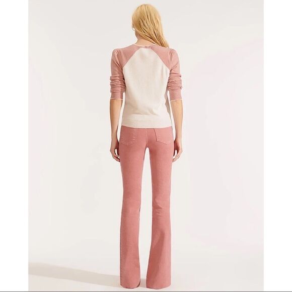 Veronica Beard Albertina Pink/Cream 100% Cashmere Sweater - Picture 2 of 14